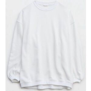 Aerie REAL Crew Sweatshirt White
